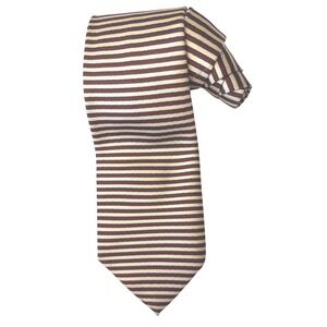 Altea Milano Mens Silk Tie Burgundy Cream Horizontal Stripe Made in Italy‎